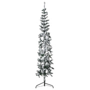Mitad árbol navidad artificial delgado con nieve 180 cm v1096 Vetonek