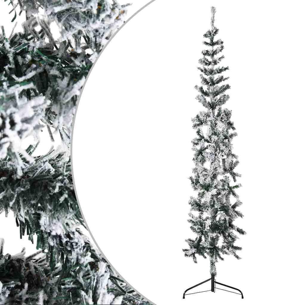 Mitad árbol navidad artificial delgado con nieve 180 cm v1096 Vetonek