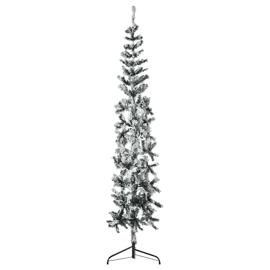 Mitad árbol navidad artificial delgado con nieve 240 cm v1119 Vetonek