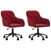 Sillas de comedor giratorias 2 unidades terciopelo rojo tinto V7127 Vetonek