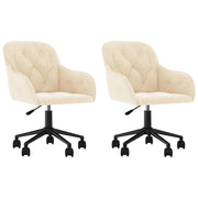 Sillas de comedor giratorias 2 uds terciopelo crema V7165 Vetonek