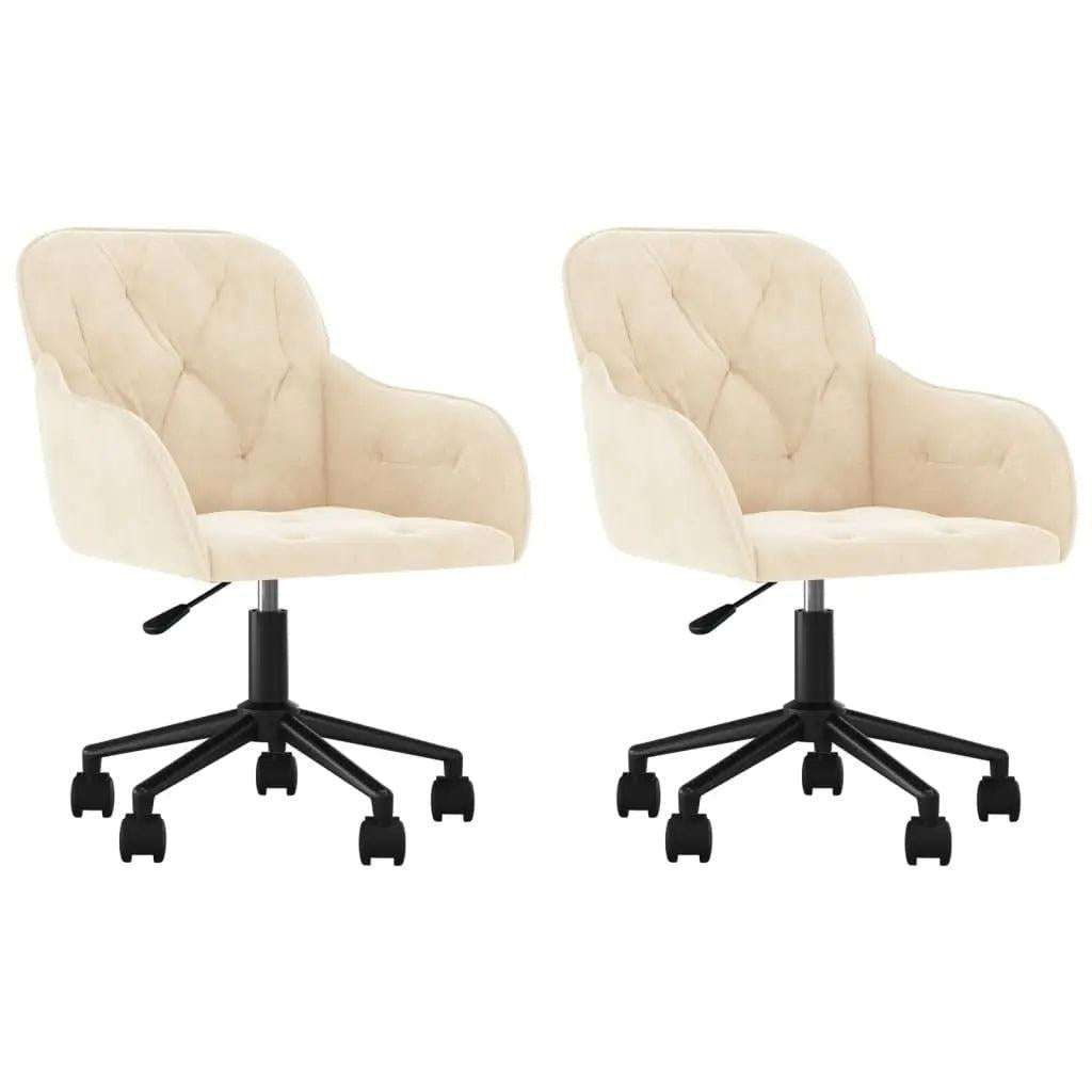 Sillas de comedor giratorias 2 uds terciopelo crema V7165 Vetonek