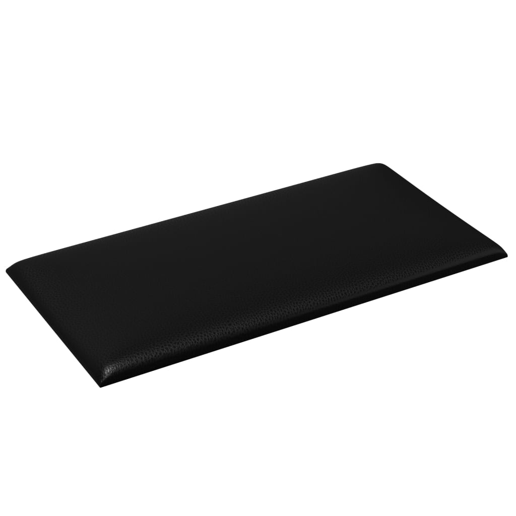 Paneles de pared 12 uds cuero sintético negro 30x15 cm 0,54 m² V71