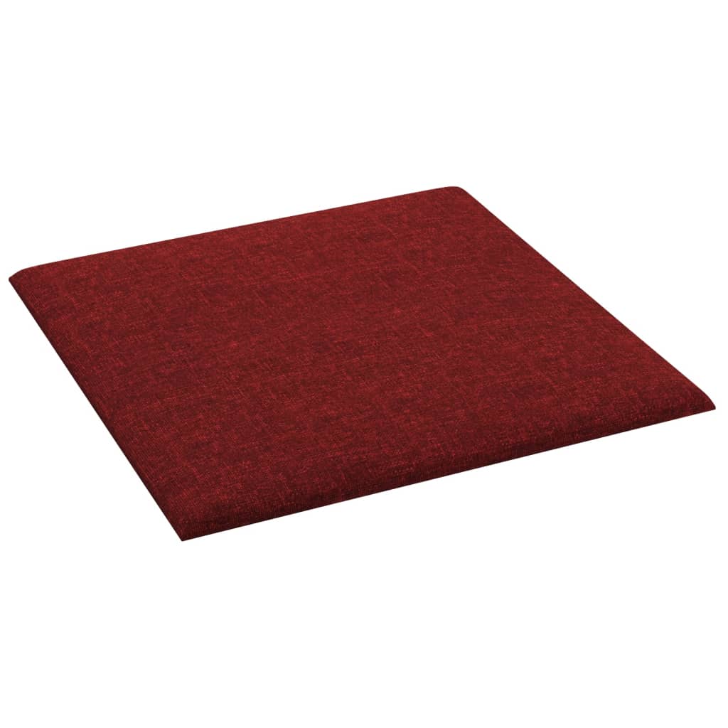 Paneles de pared 12 uds tela rojo tinto 30x30 cm 1,08 m² V92