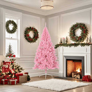 Medio árbol de navidad artificial con soporte pvc rosa 180 cm v1421 Vetonek