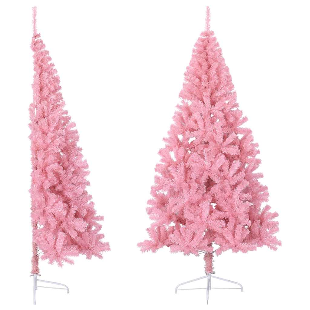 Vetonek Medio árbol de Navidad artificial con soporte PVC rosa 180 cm