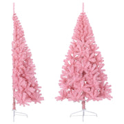 Medio árbol de Navidad artificial con soporte PVC rosa 210 cm V1438 Vetonek