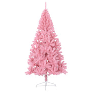 Medio árbol de Navidad artificial con soporte PVC rosa 210 cm V1438 Vetonek
