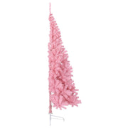 Medio árbol de Navidad artificial con soporte PVC rosa 210 cm V1438 Vetonek