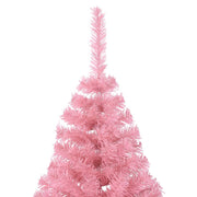 Medio árbol de Navidad artificial con soporte PVC rosa 210 cm V1438 Vetonek