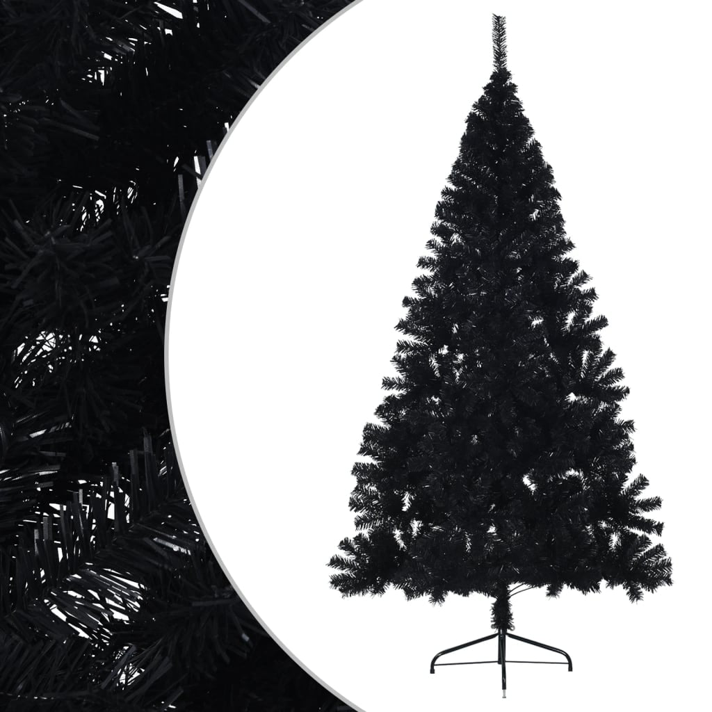 Medio árbol de navidad artificial con soporte pvc negro 240 cm v1490 Vetonek