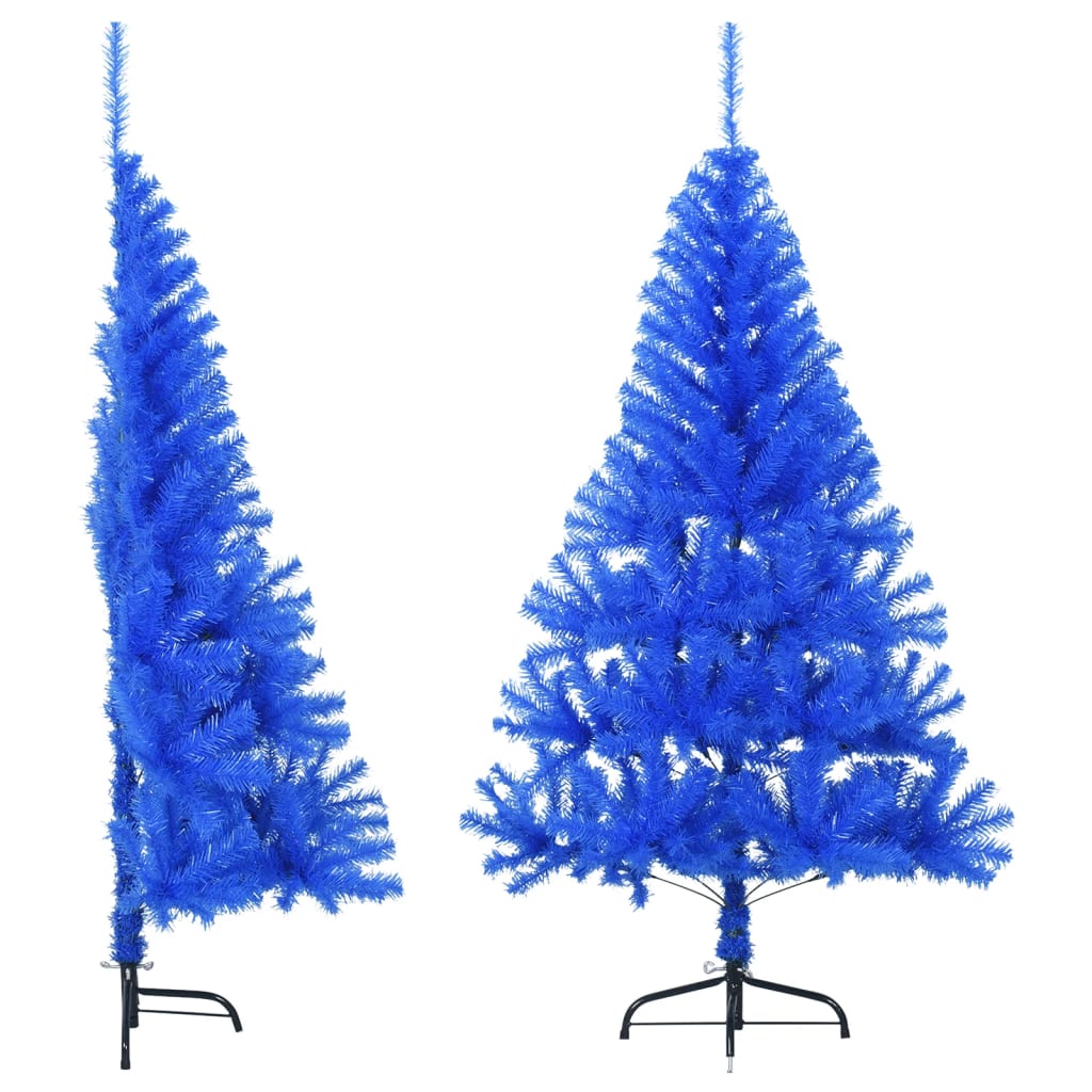 Vetonek Medio árbol de Navidad artificial con soporte PVC azul 120 cm