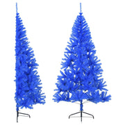 Medio árbol de navidad artificial con soporte pvc azul 240 cm v1544 Vetonek