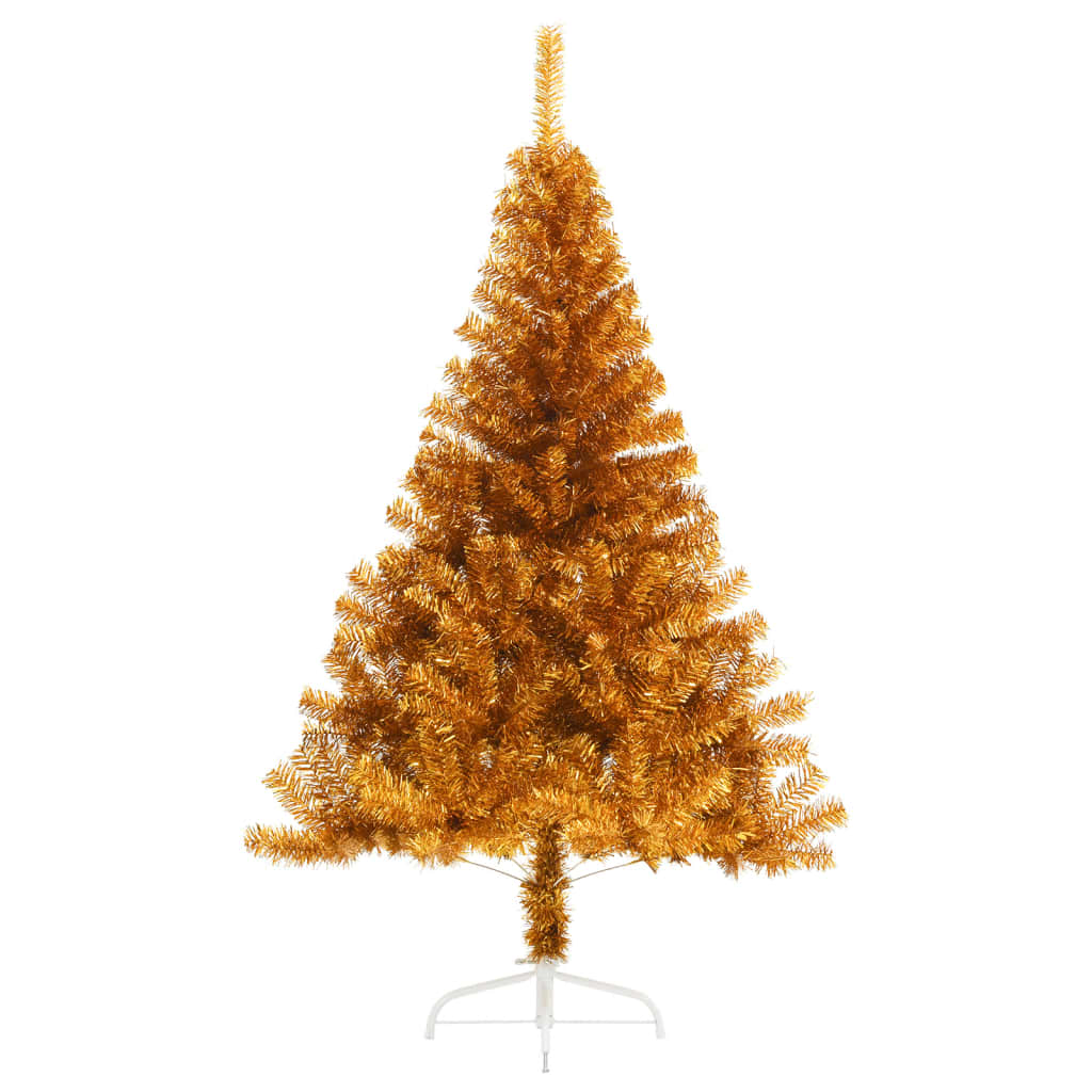 Medio árbol de navidad artificial con soporte pet dorado 150 cm v1612 Vetonek