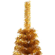 Medio árbol de navidad artificial con soporte pet dorado 180 cm v1629 - Vetonek