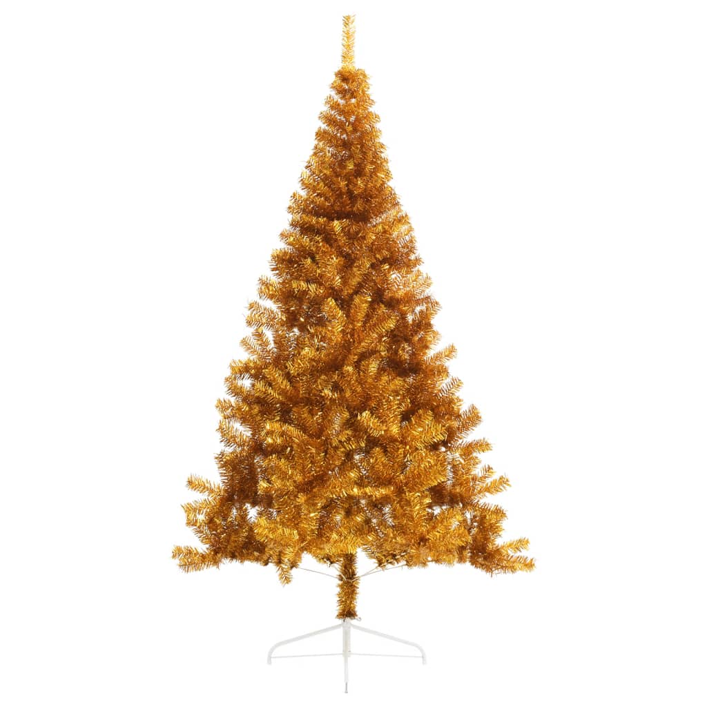 Medio árbol de navidad artificial con soporte pet dorado 240 cm v1643 Vetonek