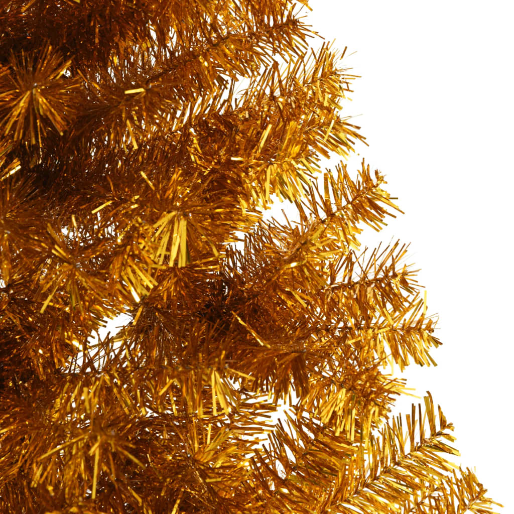 Medio árbol de navidad artificial con soporte pet dorado 240 cm v1643 - Vetonek