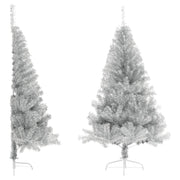 Medio árbol de navidad artificial con soporte pet plata 180 cm v1674 Vetonek