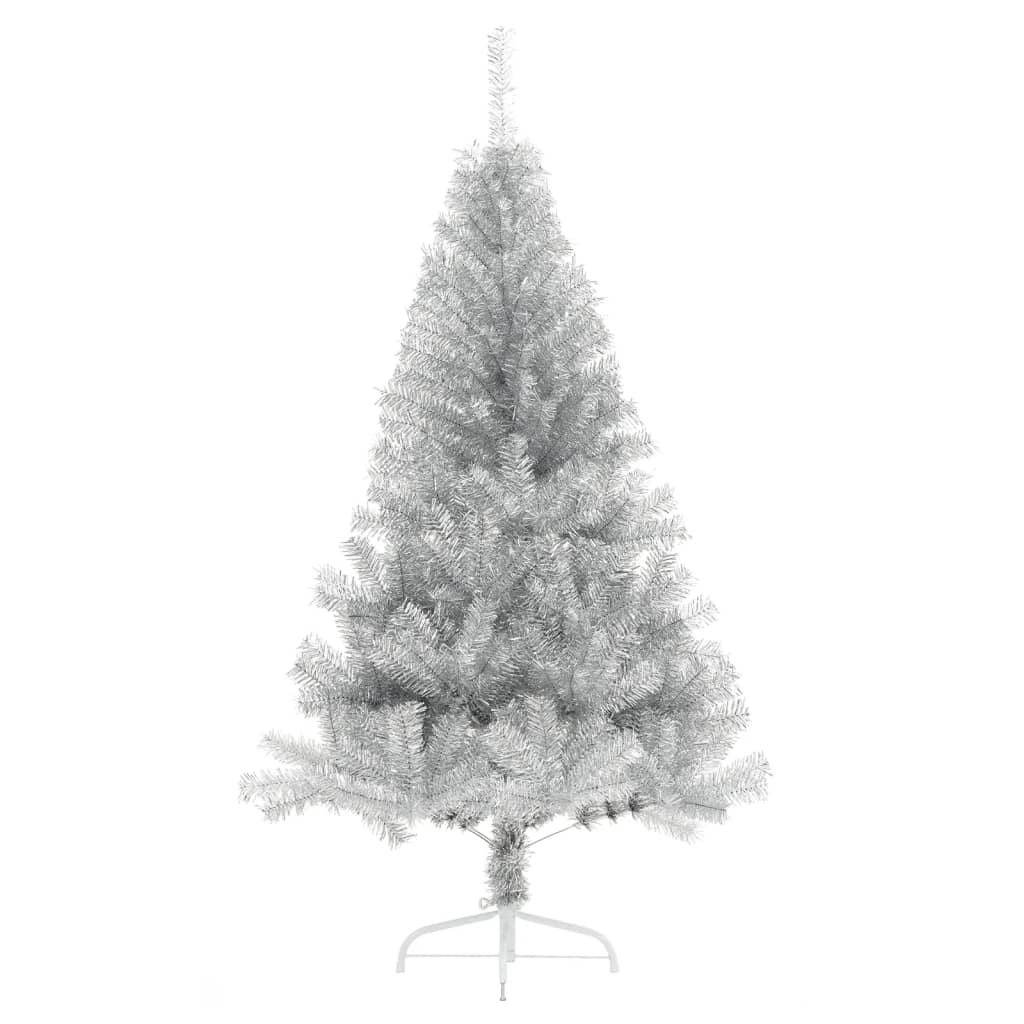 Medio árbol de navidad artificial con soporte pet plata 180 cm v1674 Vetonek