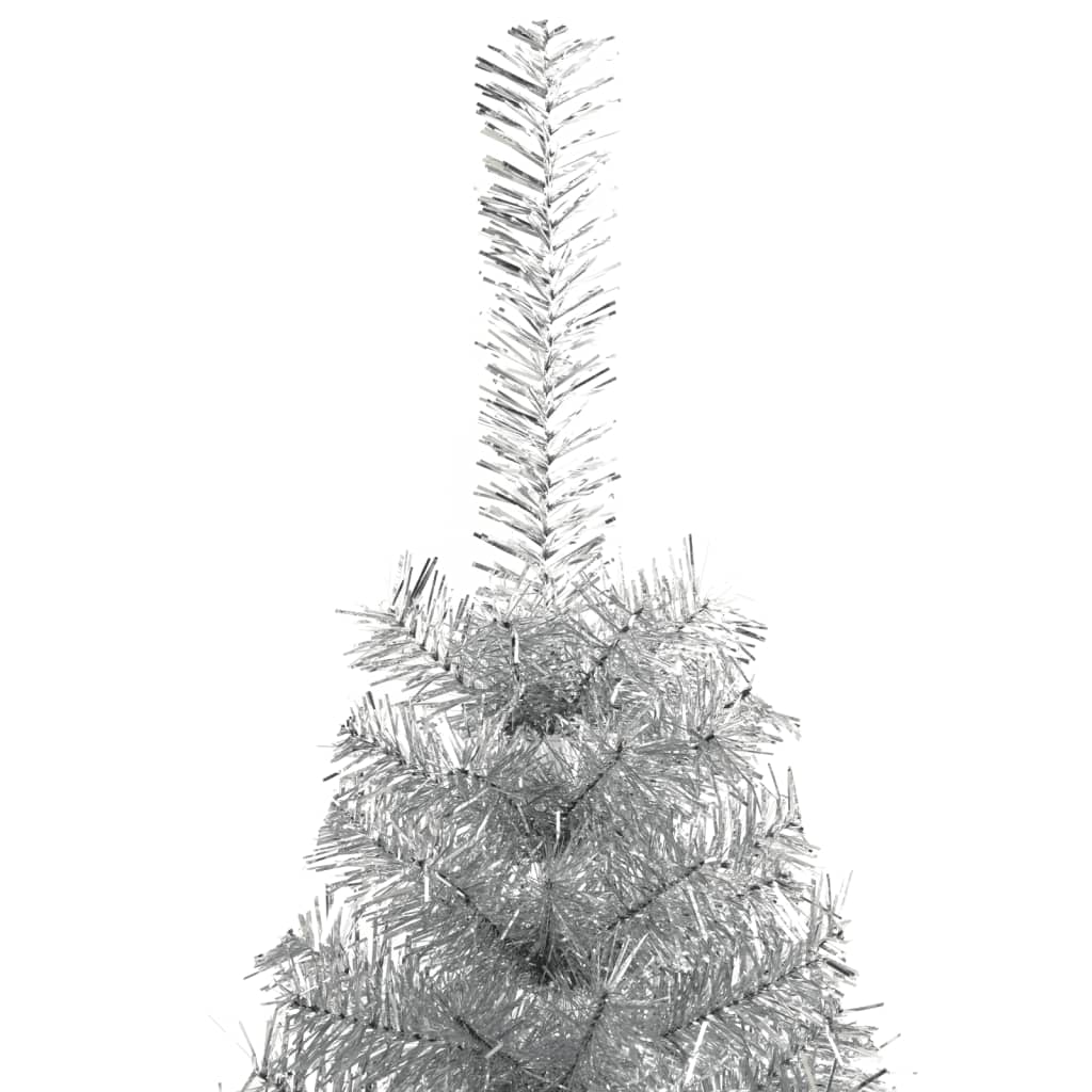 Medio árbol de navidad artificial con soporte pet plata 180 cm v1674 Vetonek