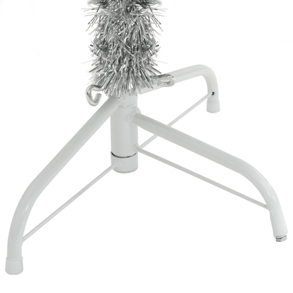 Medio árbol de navidad artificial con soporte pet plata 180 cm v1674 Vetonek