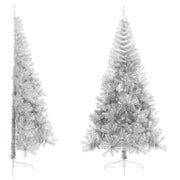 Medio árbol de navidad artificial con soporte pet plata 240 cm v1698 Vetonek