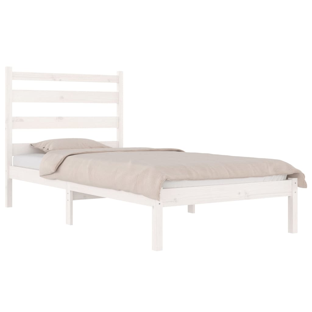 Estructura de cama madera maciza de pino blanco 100x200 cm