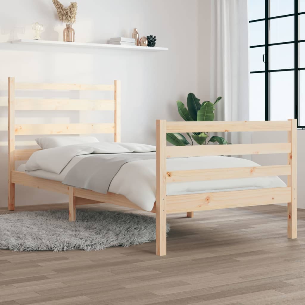 Estructura de cama sin colchón madera maciza de pino 90x200 cm v4484 Vetonek