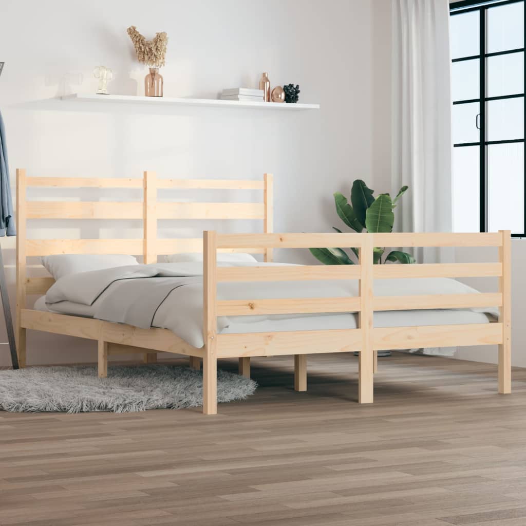 Vetonek Estructura de cama sin colchón madera maciza de pino 160x200 cm