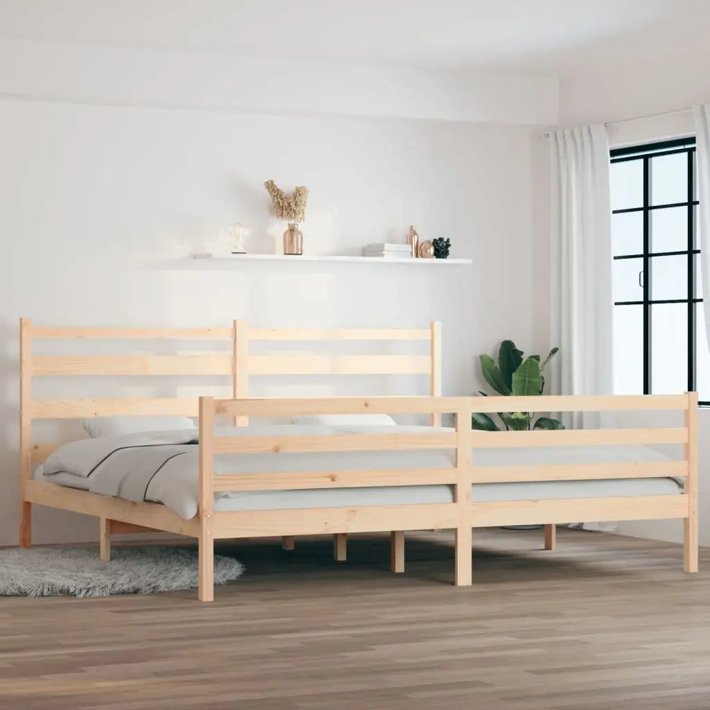 Vetonek Estructura de cama sin colchón madera maciza de pino 200x200 cm