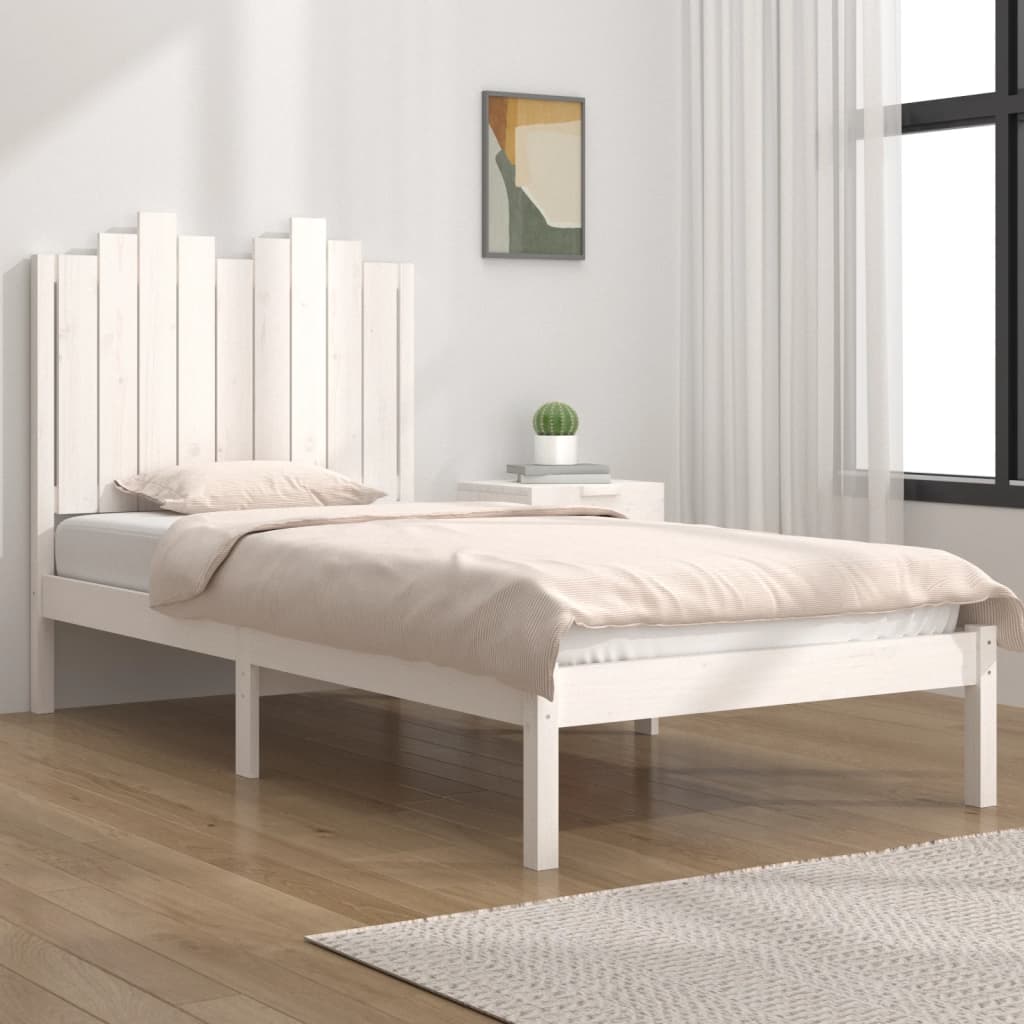 Vetonek Estructura de cama madera maciza de pino blanco 100x200 cm