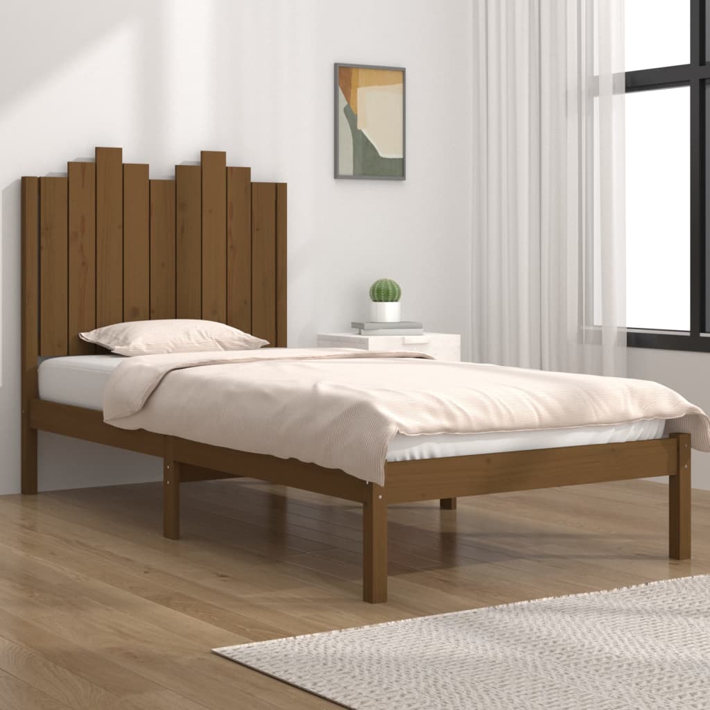 Vetonek Estructura de cama madera maciza pino marrón miel 100x200 cm