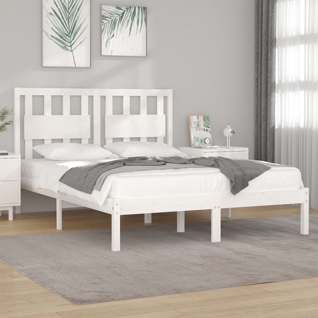 Vetonek Estructura de cama madera maciza de pino blanco 200x200 cm