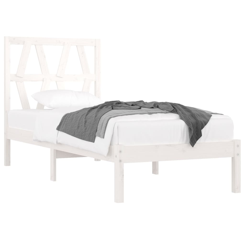 Estructura de cama madera maciza de pino blanco 90x200 cm - Vetonek