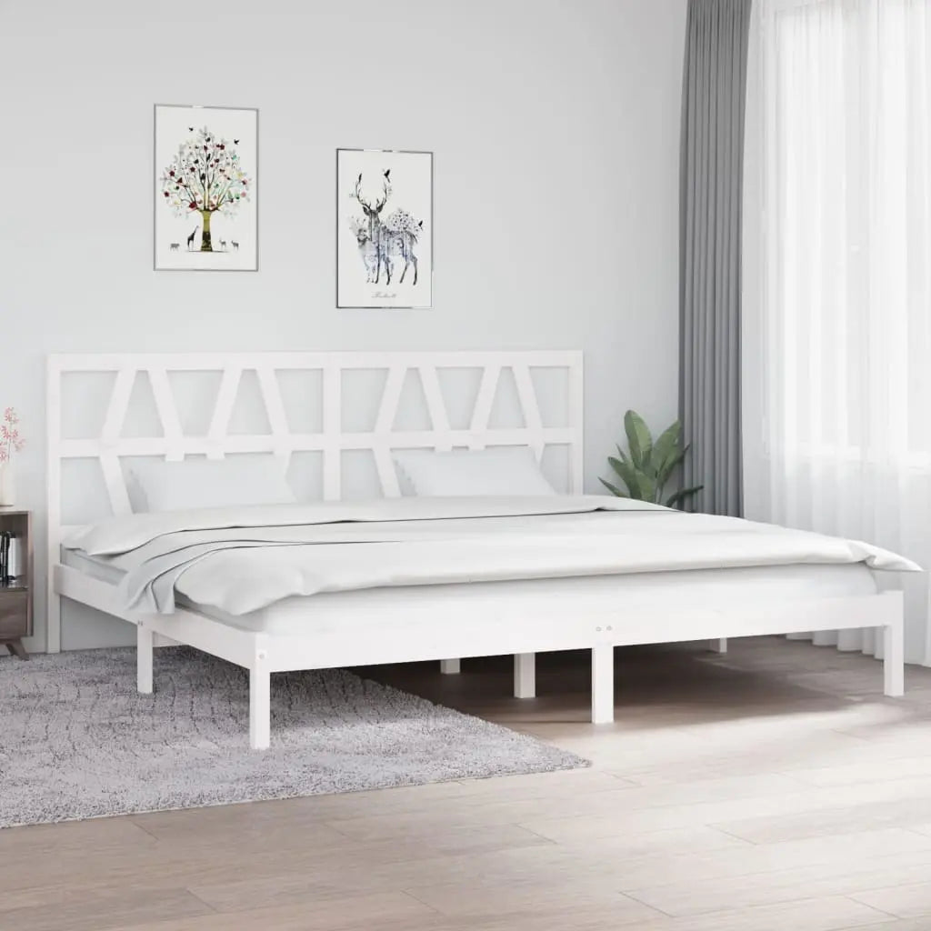 Vetonek Estructura de cama madera maciza de pino blanco 200x200 cm