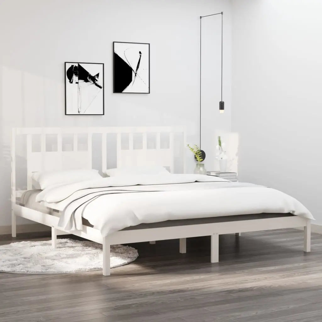 Vetonek Estructura de cama madera maciza de pino blanco 200x200 cm