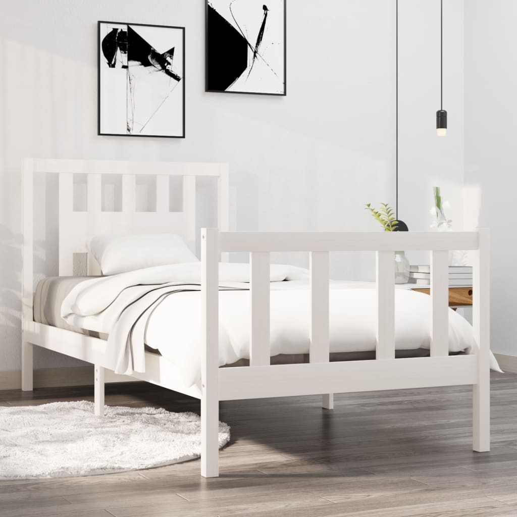 Vetonek Estructura cama individual sin colchón madera blanco 90x190 cm