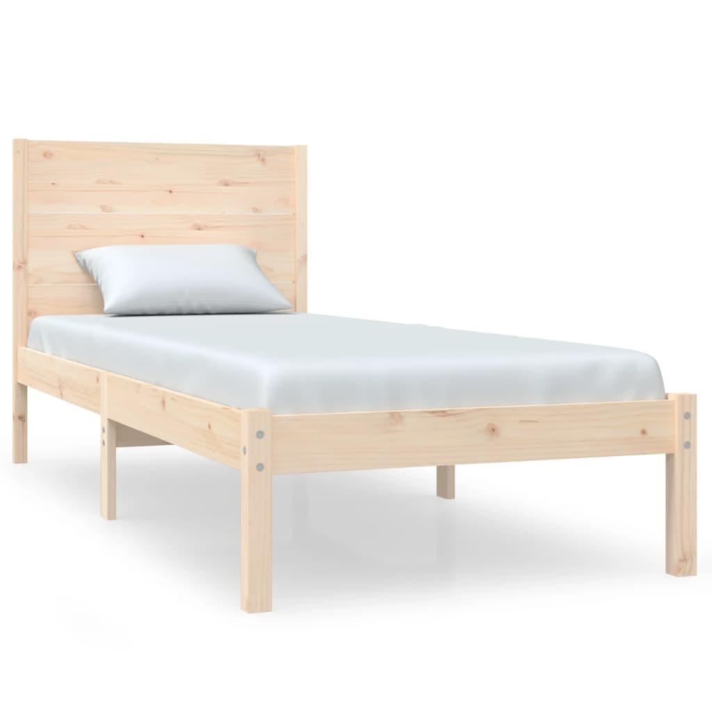 Vetonek Estructura de cama sin colchón madera maciza de pino 90x200 cm