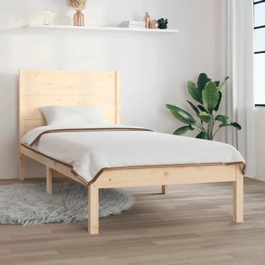 Vetonek Estructura de cama sin colchón madera maciza de pino 100x200 cm