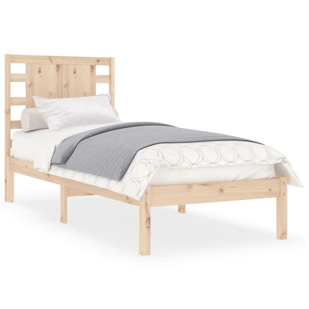 Vetonek Estructura de cama sin colchón madera maciza de pino 90x200 cm