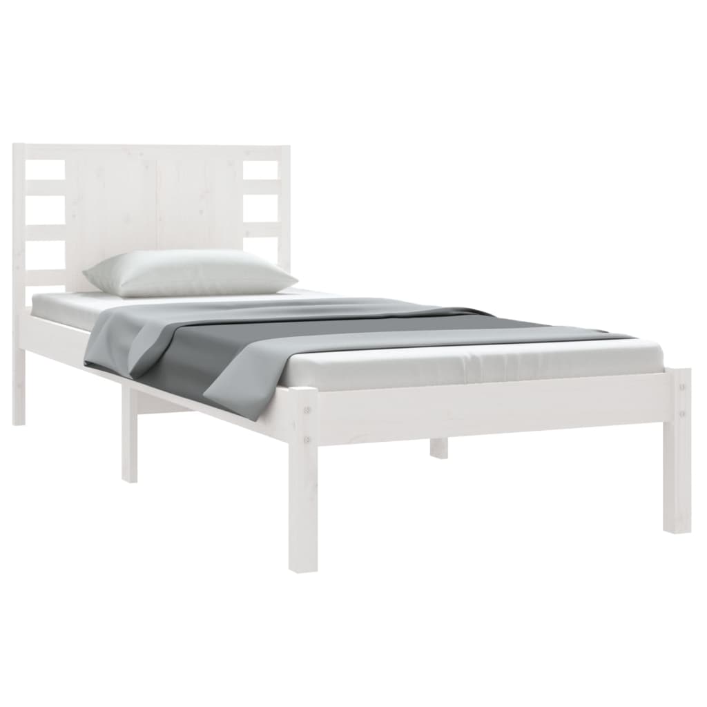 Estructura de cama sin colchón madera de pino blanca 90x200 cm - Vetonek