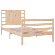 Estructura de cama sin colchón madera maciza de pino 90x200 cm v0188 - Vetonek