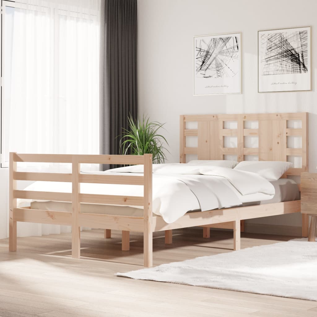 Vetonek Estructura de cama sin colchón madera de pino maciza 120x200 cm