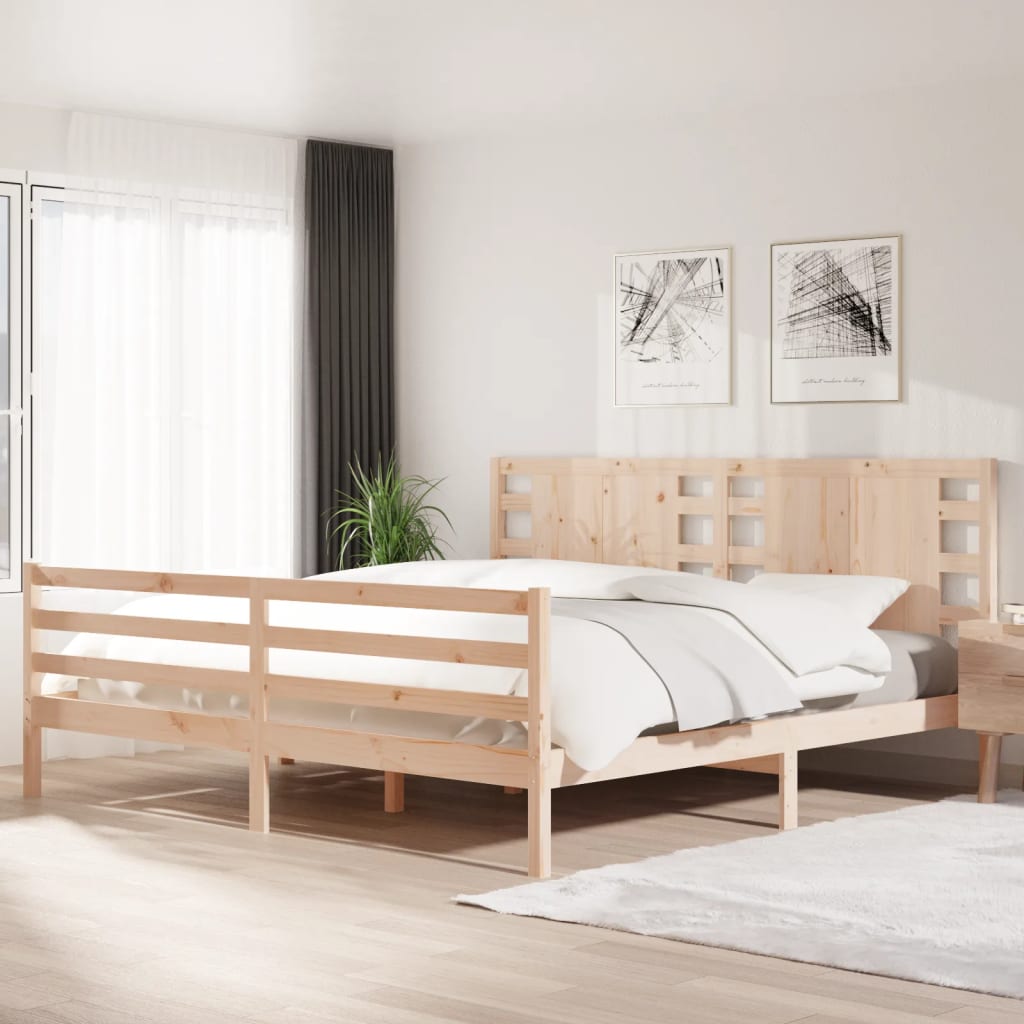 Vetonek Estructura de cama sin colchón madera maciza de pino 200x200 cm