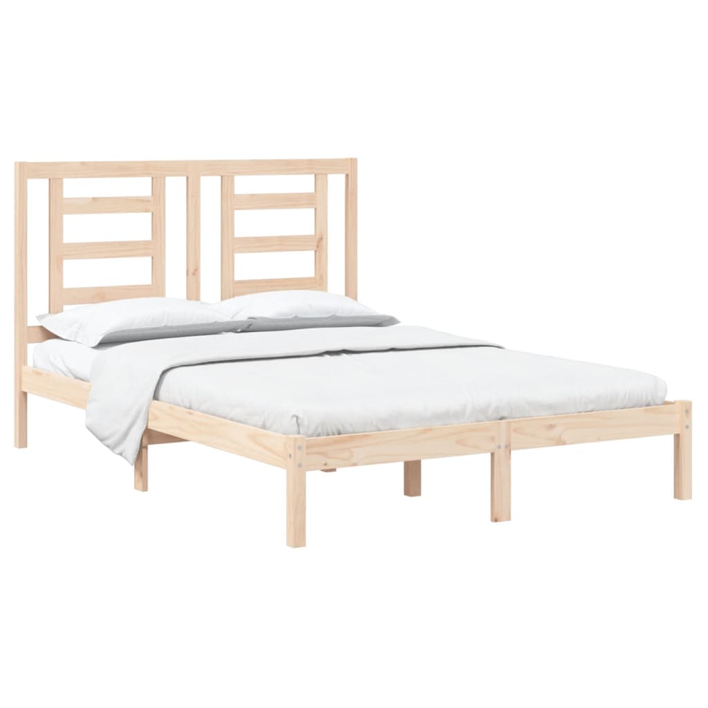Estructura de cama sin colchón madera maciza de pino 135x190 cm V0737 Vetonek