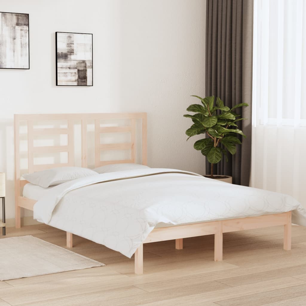 Vetonek Estructura de cama sin colchón madera de pino blanca 140x200 cm