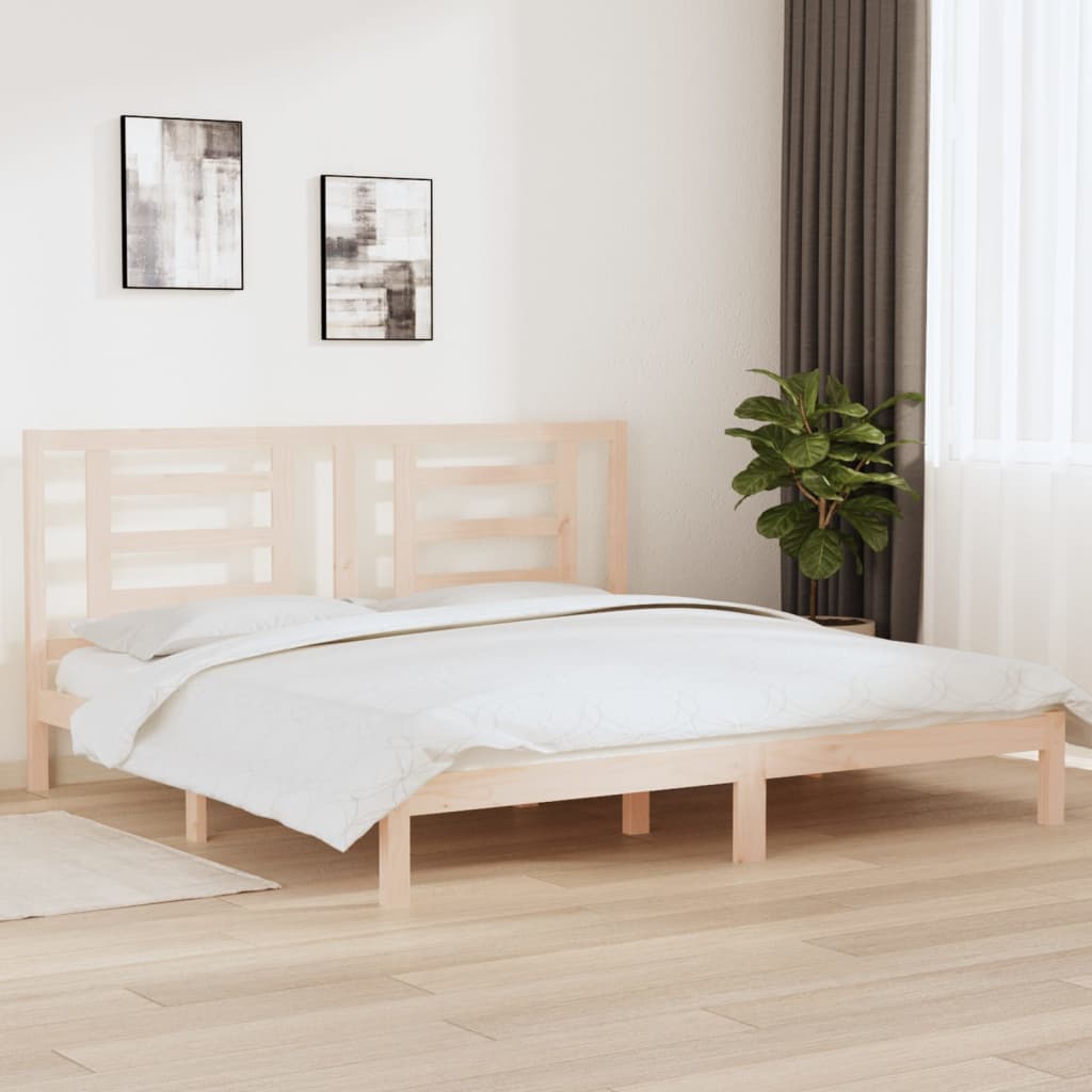 Vetonek Estructura de cama sin colchón madera maciza de pino 200x200 cm