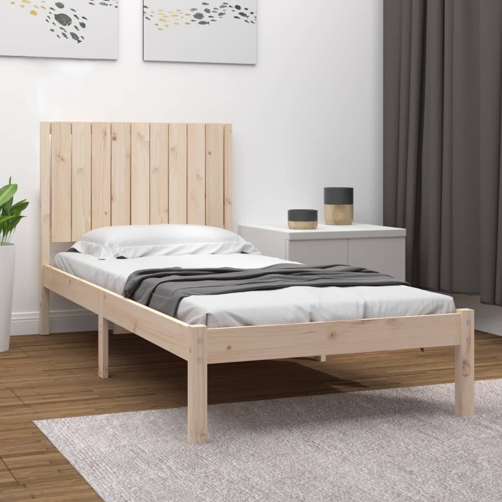 Vetonek Estructura de cama sin colchón madera maciza de pino 90x190 cm