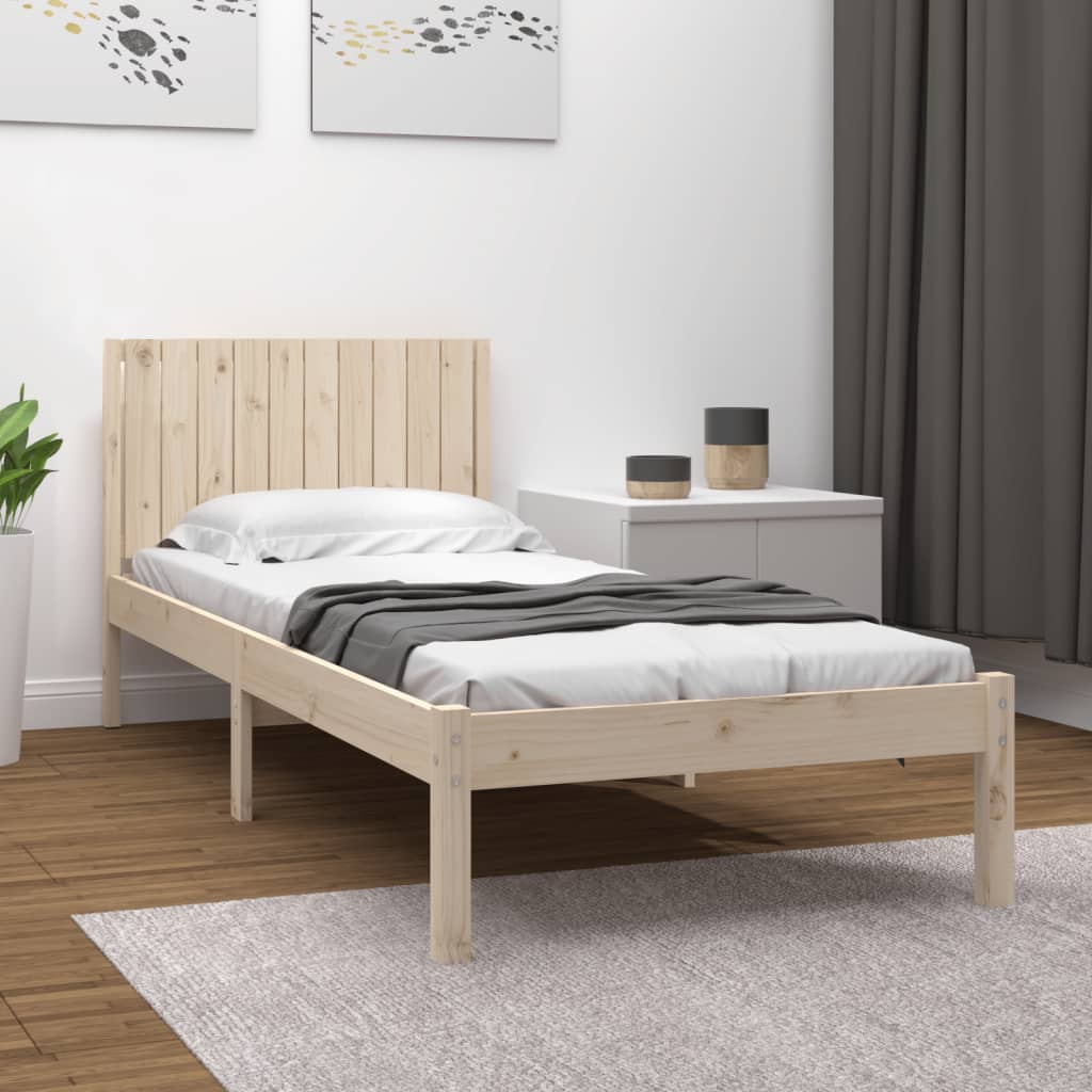 Vetonek Estructura de cama sin colchón madera maciza de pino 100x200 cm