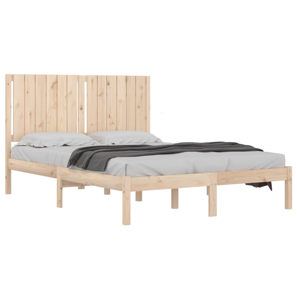 Estructura de cama sin colchón madera de pino blanca 140x200 cm